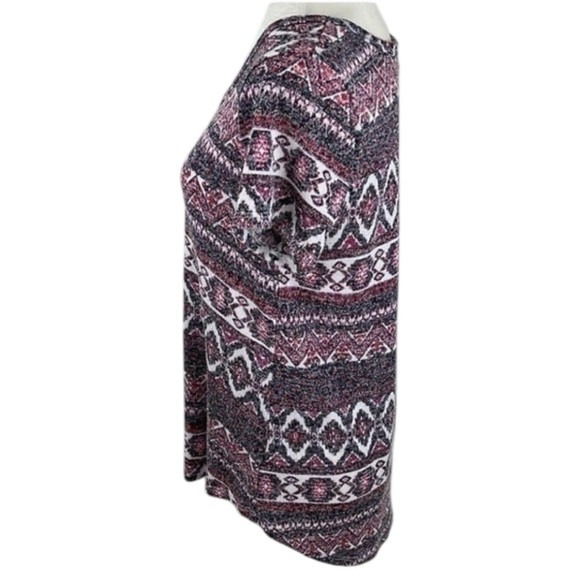 Absolutely Famous Aztec Print Short Sleeve Top Size M - Picture 3 of 8